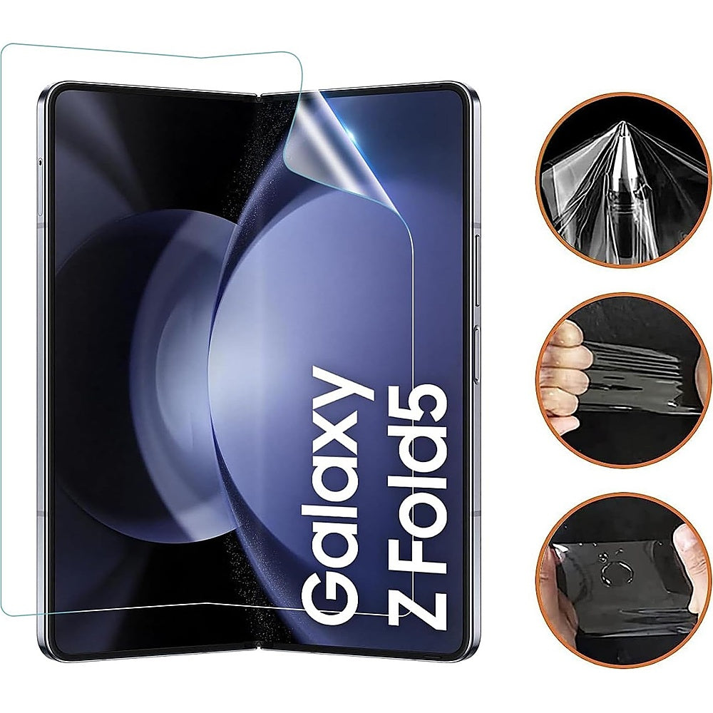 SaharaCase - ZeroDamage Ultra Strong+ Tempered Glass + Film Screen Protector for Samsung Galaxy Z Fold5 (2-Pack) - Clear_4