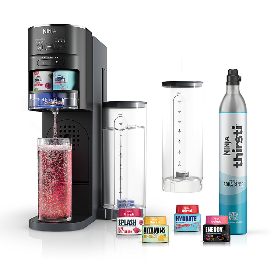 Ninja - Thirsti Drink System, makes Sparkling and Still Water, 6-oz. to 24-oz Sizes - Black_0
