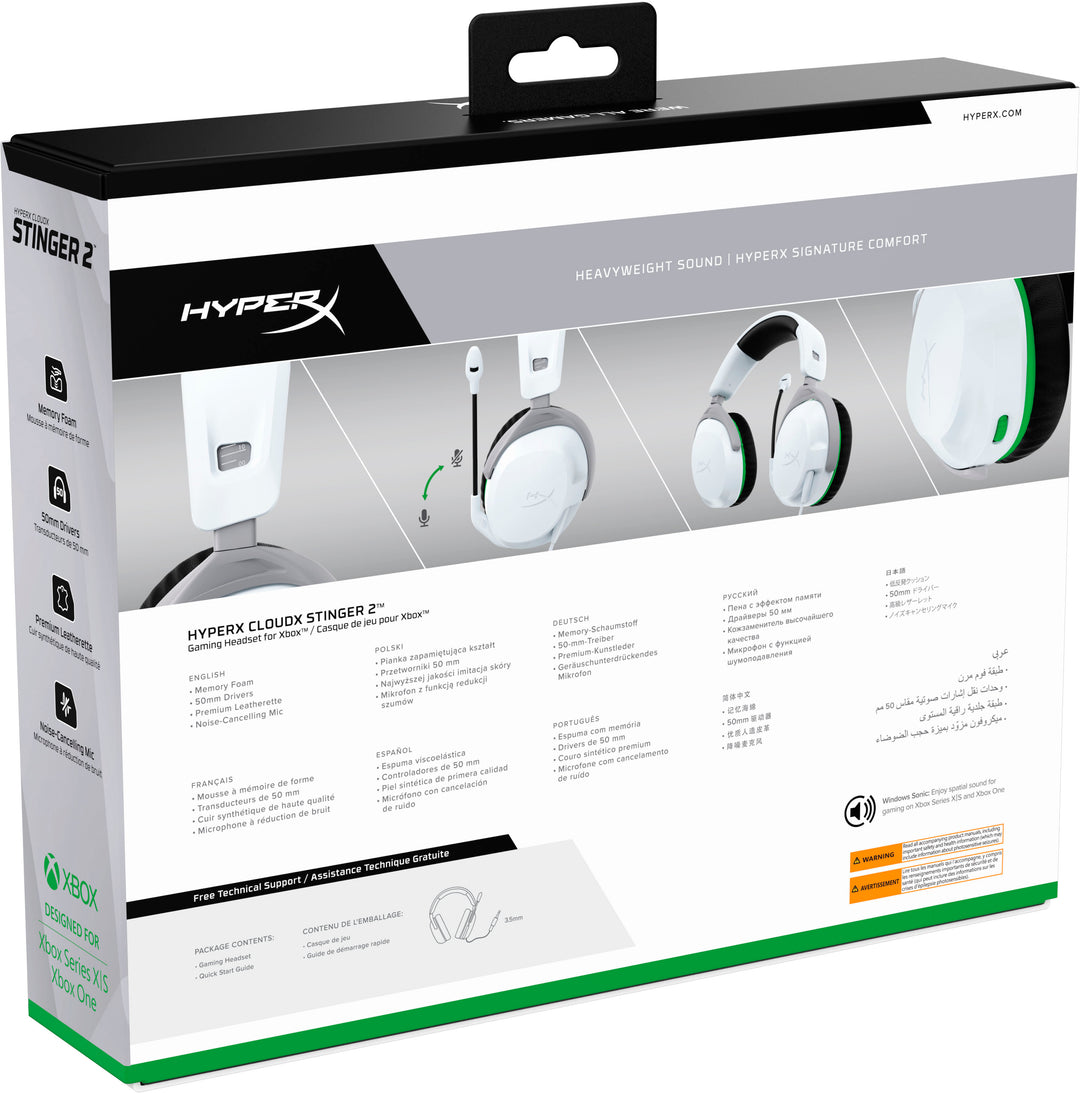 HyperX - CloudX Stinger 2 Gaming Headset for Xbox - White_3