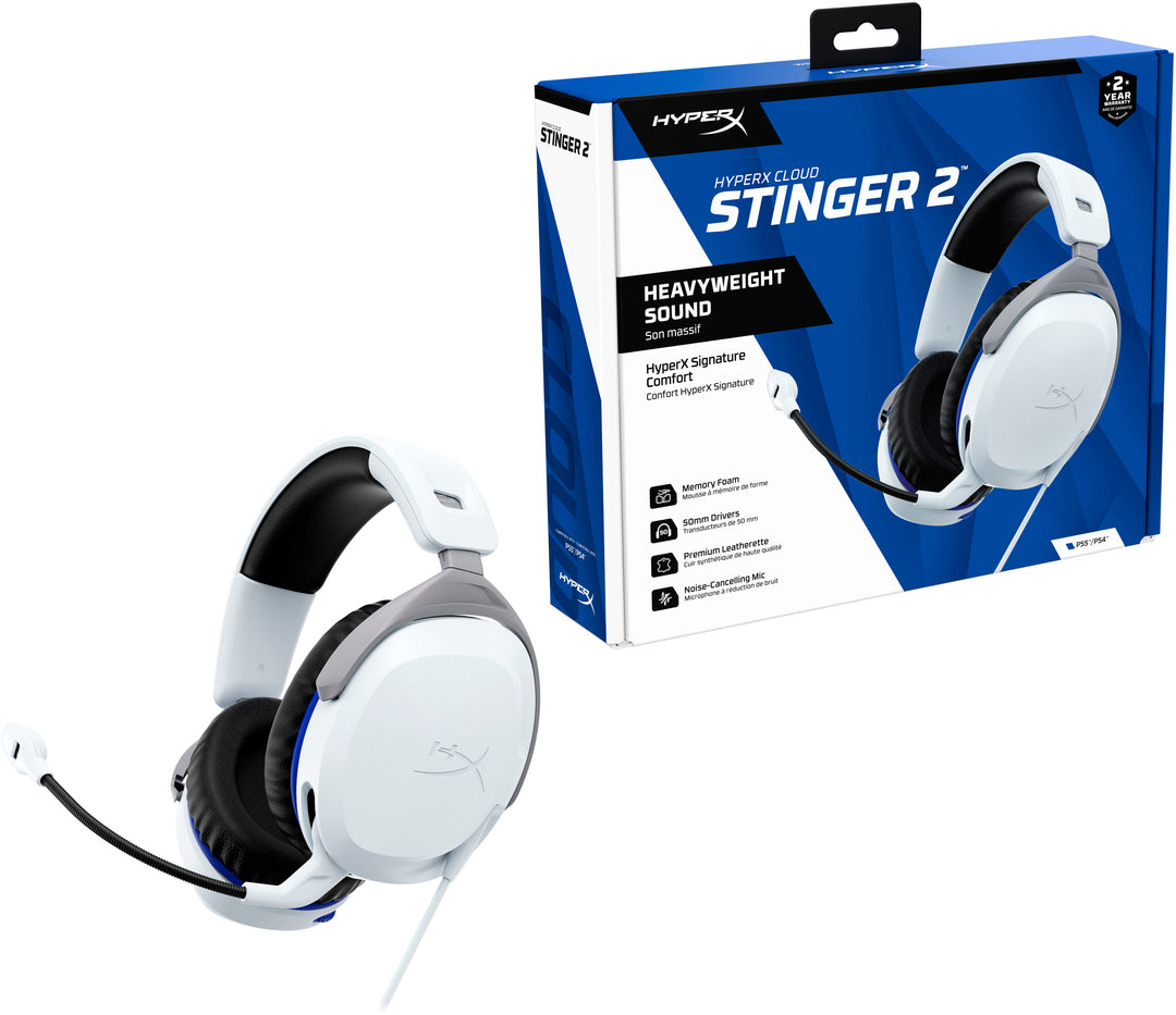 HyperX - Cloud Stinger 2 Gaming Headset for PS5 and PS4 - White_5