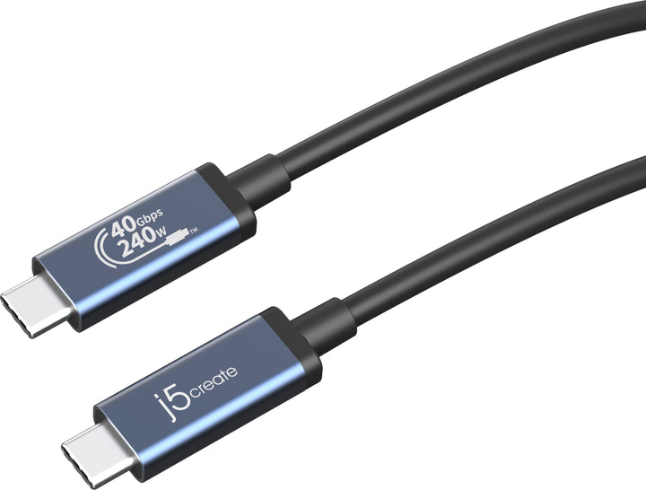 j5create - 240W Full-Featured USB-C Cable (USB4 Gen 3) - Black/Grey_0