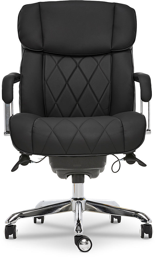 La-Z-Boy - Comfort and Beauty Sutherland Diamond-Quilted Bonded Leather Office Chair - Midnight Black_15