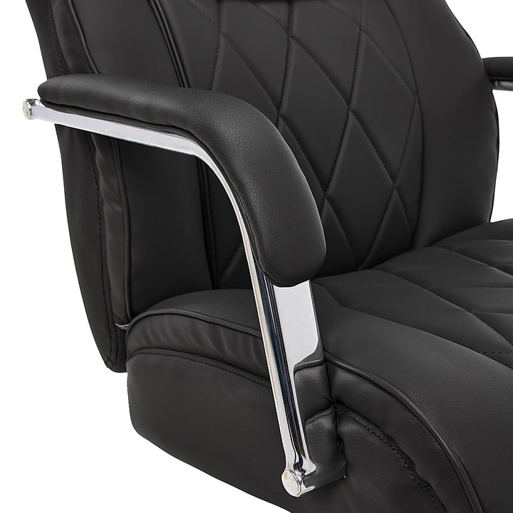 La-Z-Boy - Comfort and Beauty Sutherland Diamond-Quilted Bonded Leather Office Chair - Midnight Black_12