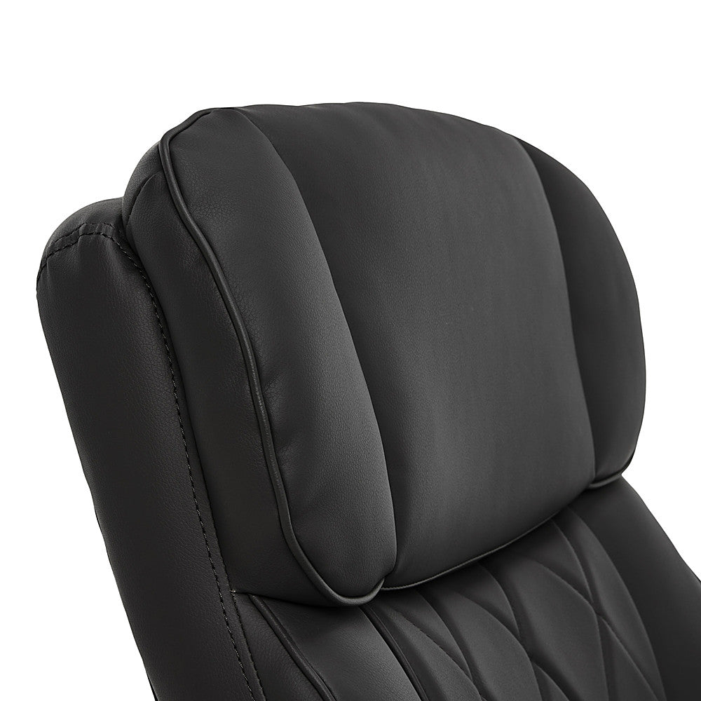 La-Z-Boy - Comfort and Beauty Sutherland Diamond-Quilted Bonded Leather Office Chair - Midnight Black_10