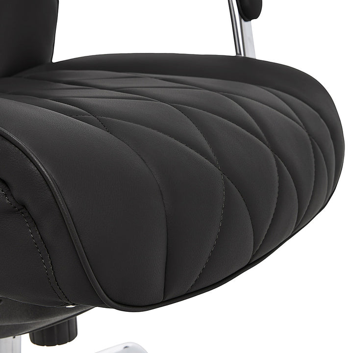 La-Z-Boy - Comfort and Beauty Sutherland Diamond-Quilted Bonded Leather Office Chair - Midnight Black_8