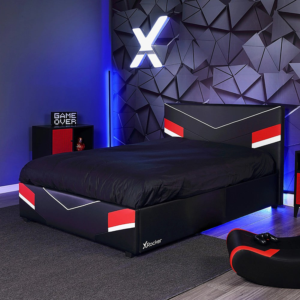X Rocker - Orion eSports Gaming Bed Frame, Full - Black/Red_1