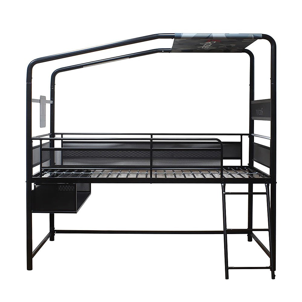 X Rocker - Contra Mid-Sleeper Gaming Bed with TV Mount, Twin - Black_0