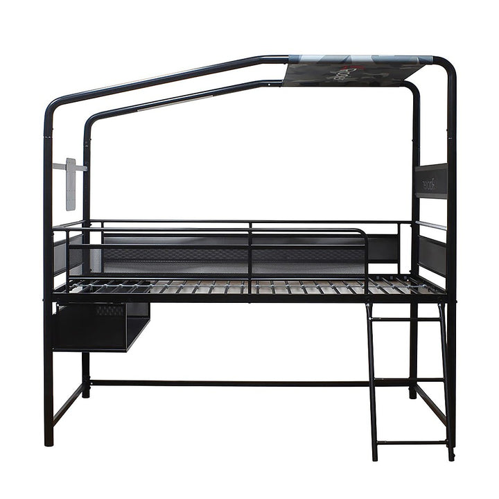 X Rocker - Contra Mid-Sleeper Gaming Bed with TV Mount, Twin - Black_0