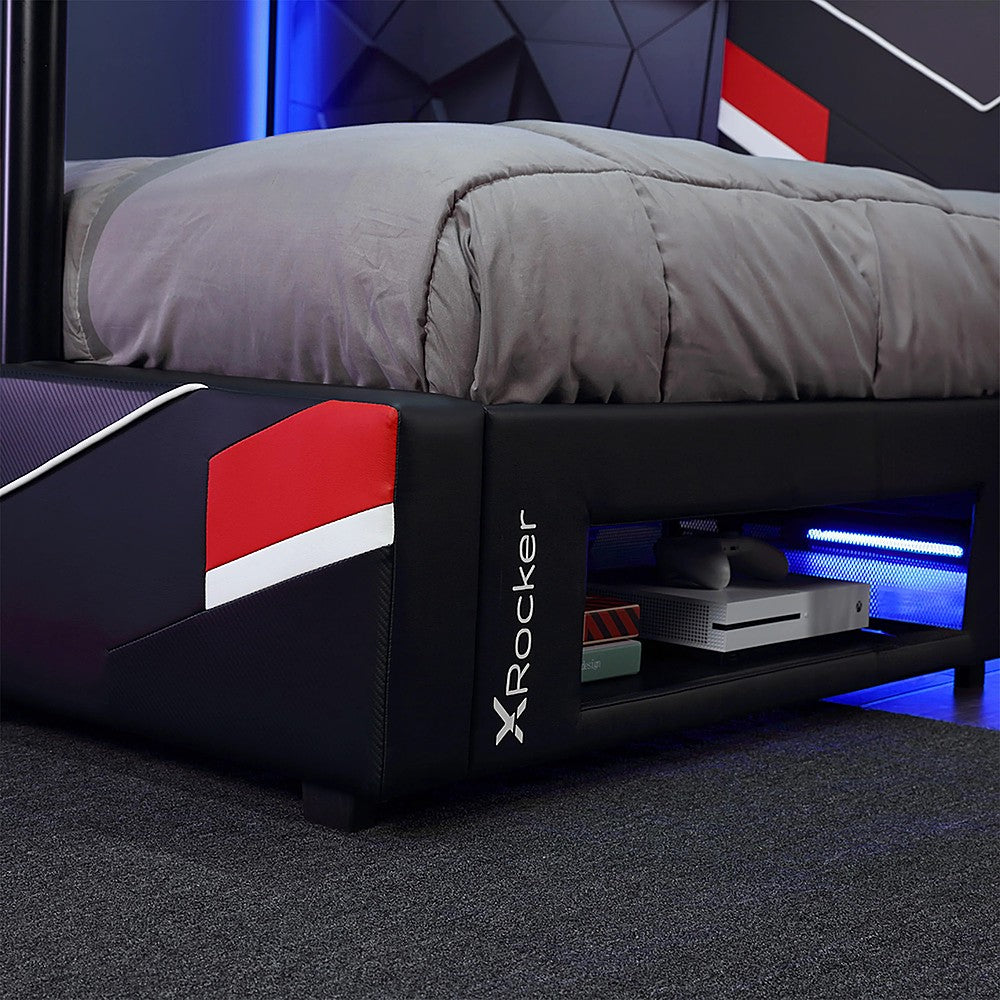 X Rocker - Orion eSports Gaming Bed Frame with TV Mount, Twin - Black/Red_3