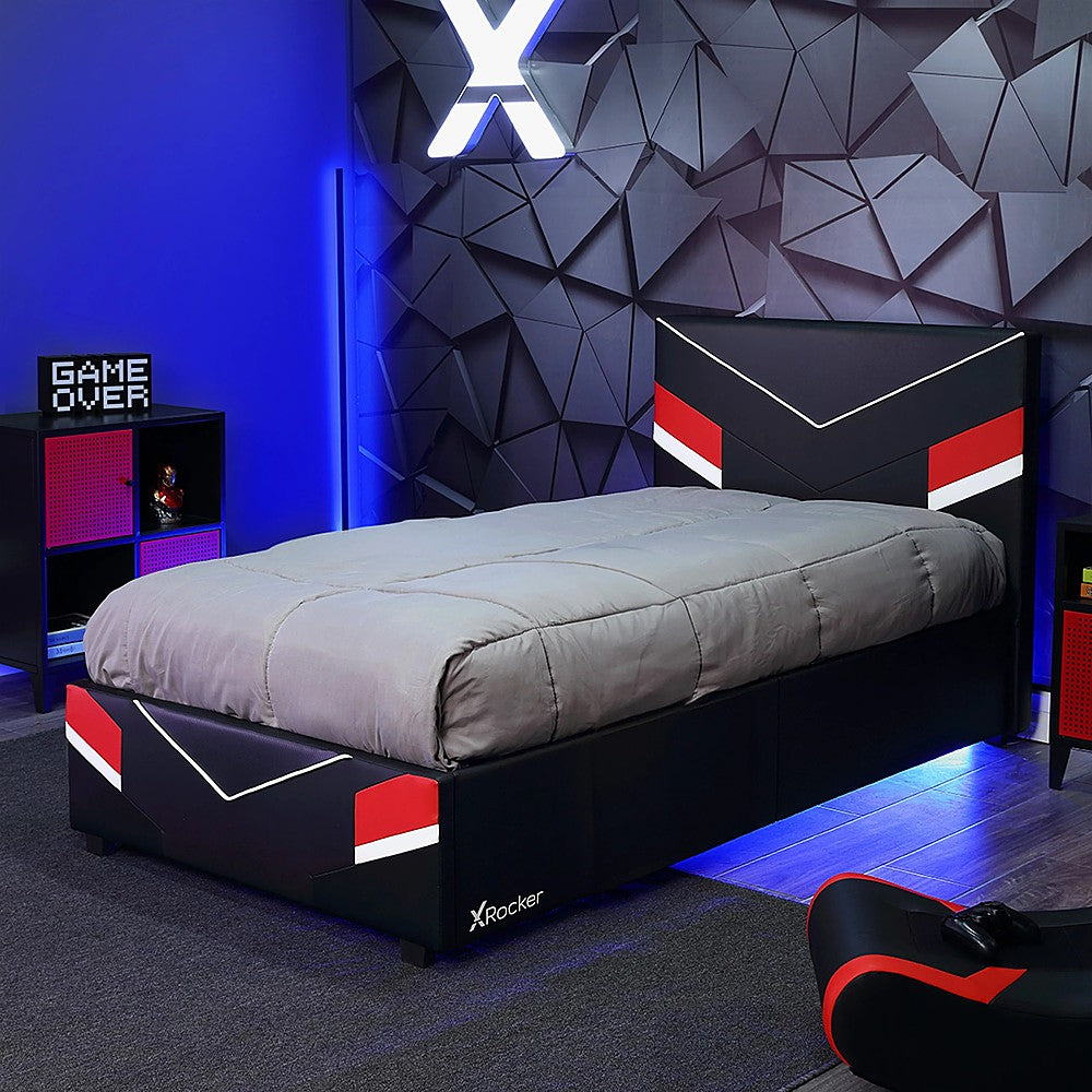 X Rocker - Orion eSports Gaming Bed Frame, Twin - Black/Red_1