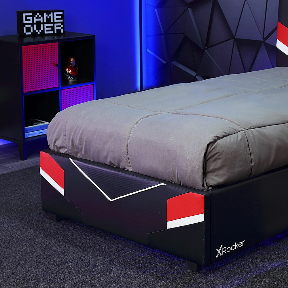 X Rocker - Orion eSports Gaming Bed Frame, Twin - Black/Red_2