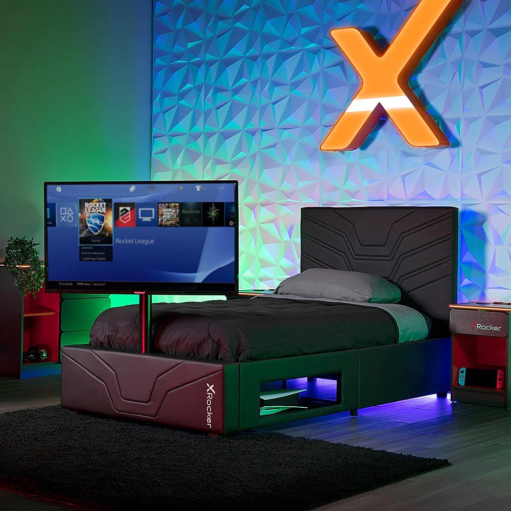 X Rocker - Oracle Gaming Bed with TV Mount, Twin - Black_1