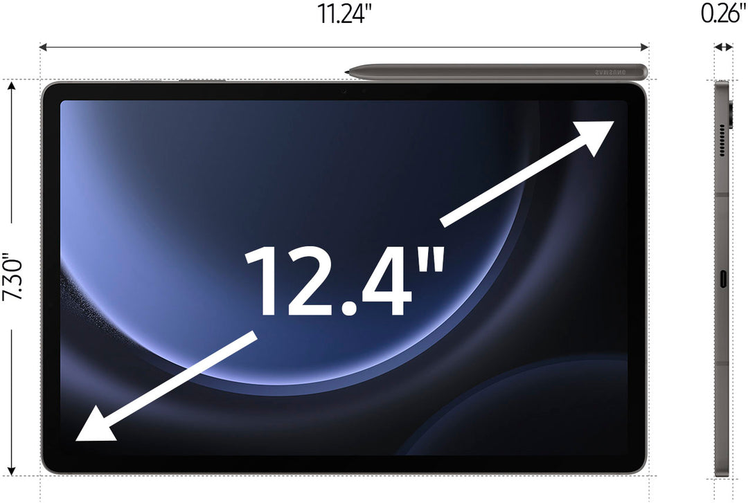 Samsung - Galaxy Tab S9 FE+ - 12.4" 128GB - Wi-Fi - with S-Pen - Gray_7