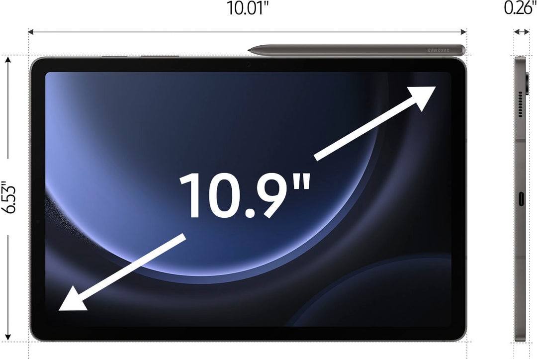Samsung - Galaxy Tab S9 FE - 10.9" 128GB - Wi-Fi - with S-Pen - Gray_6