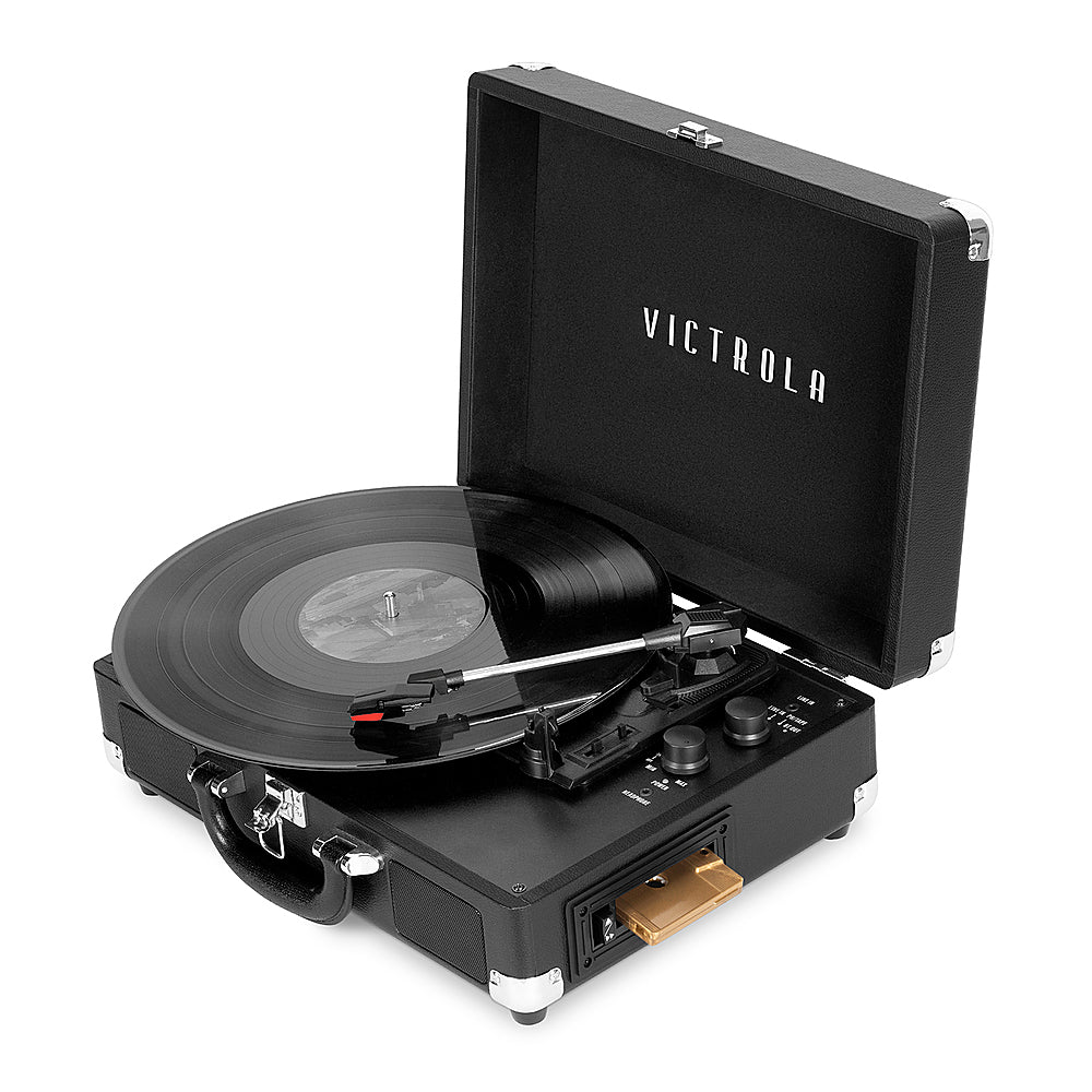Victrola - Journey+ Cassette Bluetooth Suitcase Record Player - Black_0
