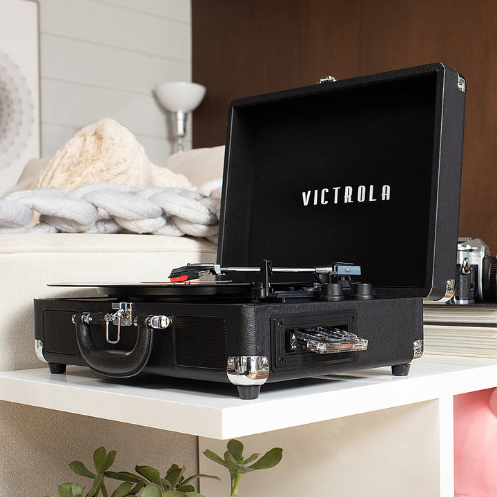 Victrola - Journey+ Cassette Bluetooth Suitcase Record Player - Black_5