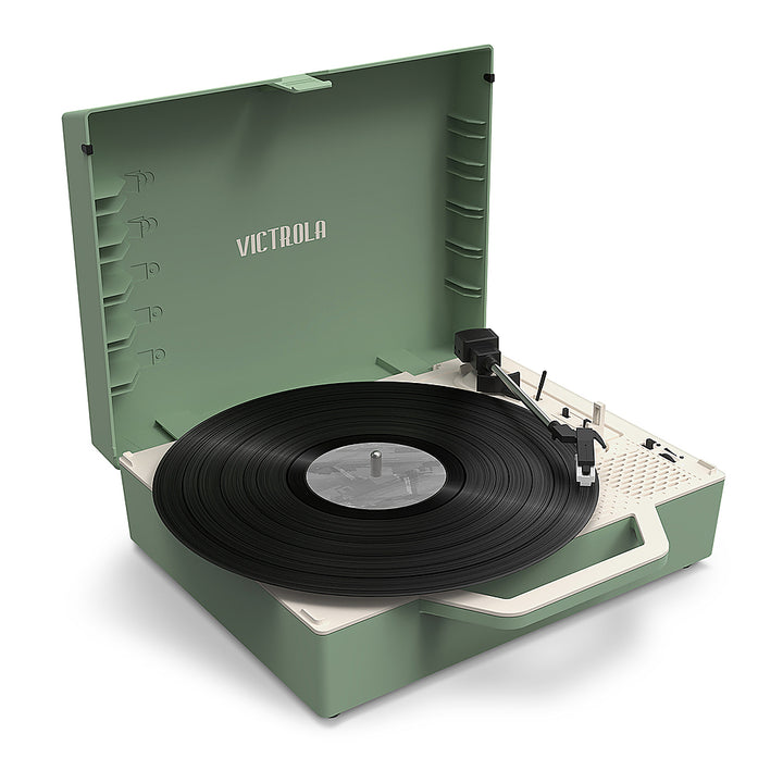 Victrola - Re-Spin Sustainable Bluetooth Suitcase Record Player - Basil Green_0