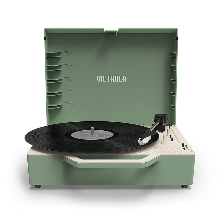 Victrola - Re-Spin Sustainable Bluetooth Suitcase Record Player - Basil Green_11