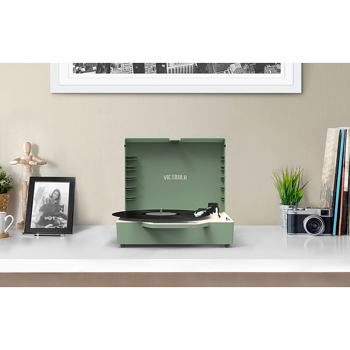 Victrola - Re-Spin Sustainable Bluetooth Suitcase Record Player - Basil Green_2