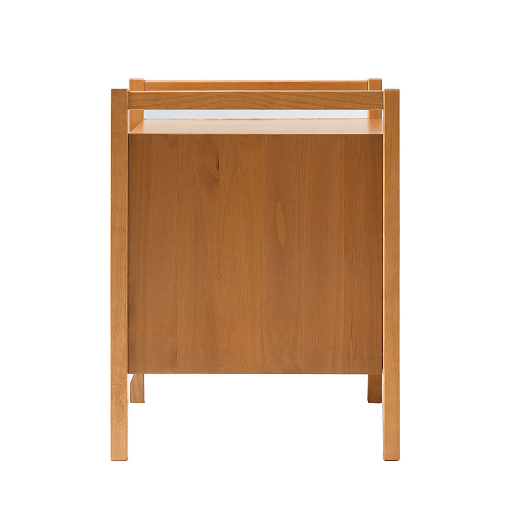 Walker Edison - Mid-Century Modern Solid Wood 2-Drawer Nightstand - Caramel_10