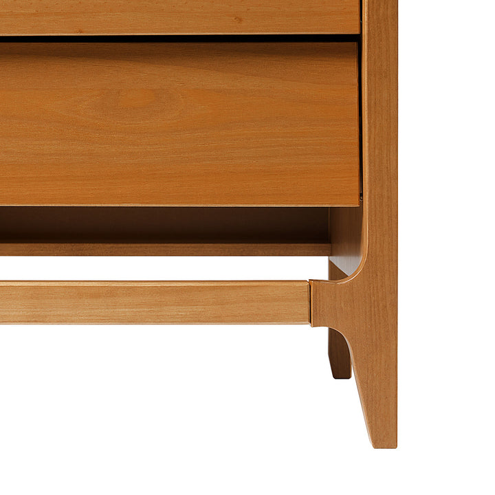 Walker Edison - Mid-Century Modern Solid Wood 2-Drawer Nightstand - Caramel_9