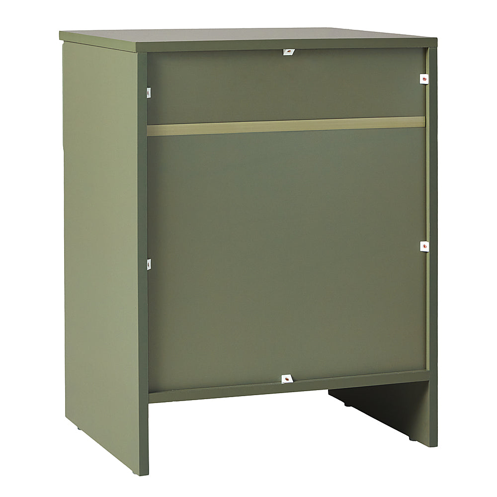 Walker Edison - Modern 1-Drawer Nightstand with Cubby - Green_1