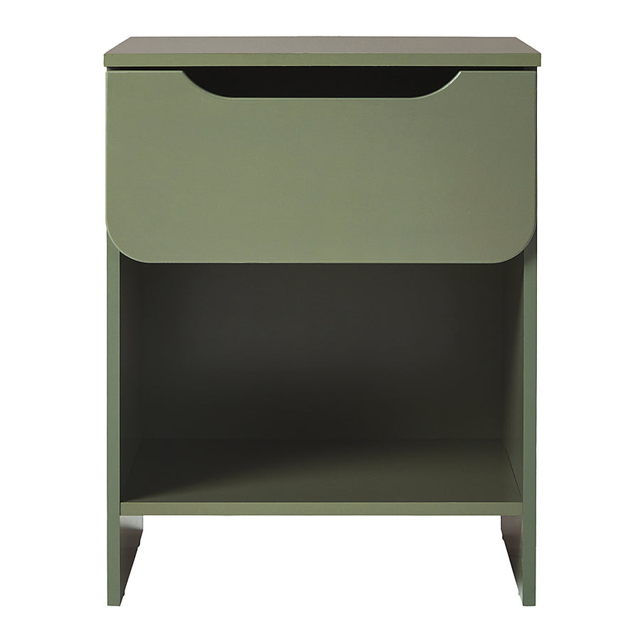 Walker Edison - Modern 1-Drawer Nightstand with Cubby - Green_0