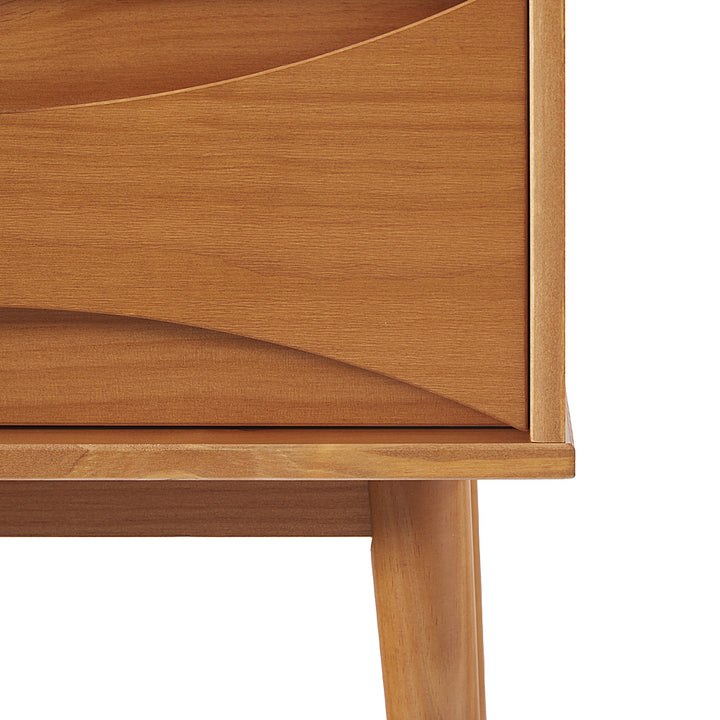 Walker Edison - Mid-Century Modern Solid Wood 1-Drawer Nightstand - Caramel_7