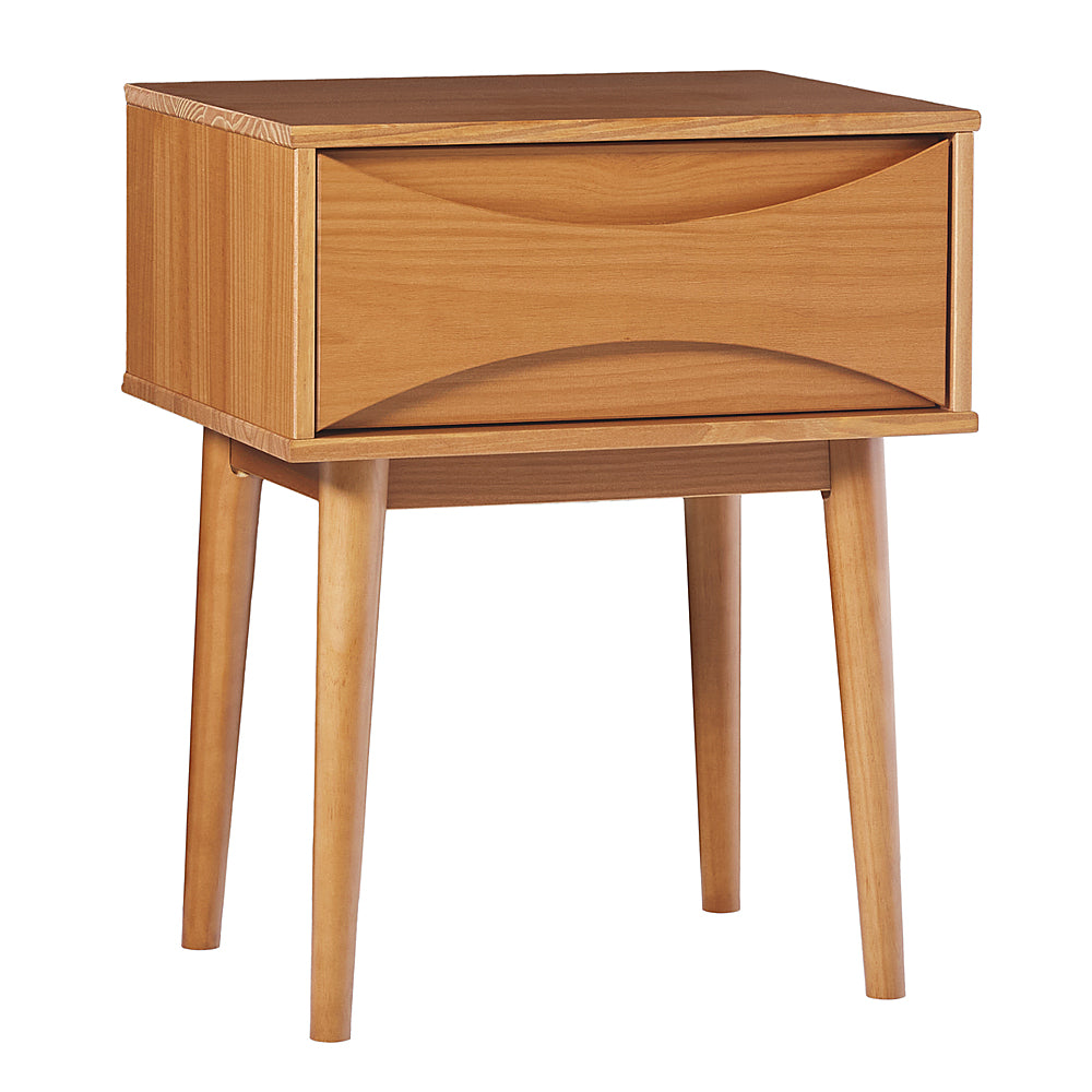Walker Edison - Mid-Century Modern Solid Wood 1-Drawer Nightstand - Caramel_1