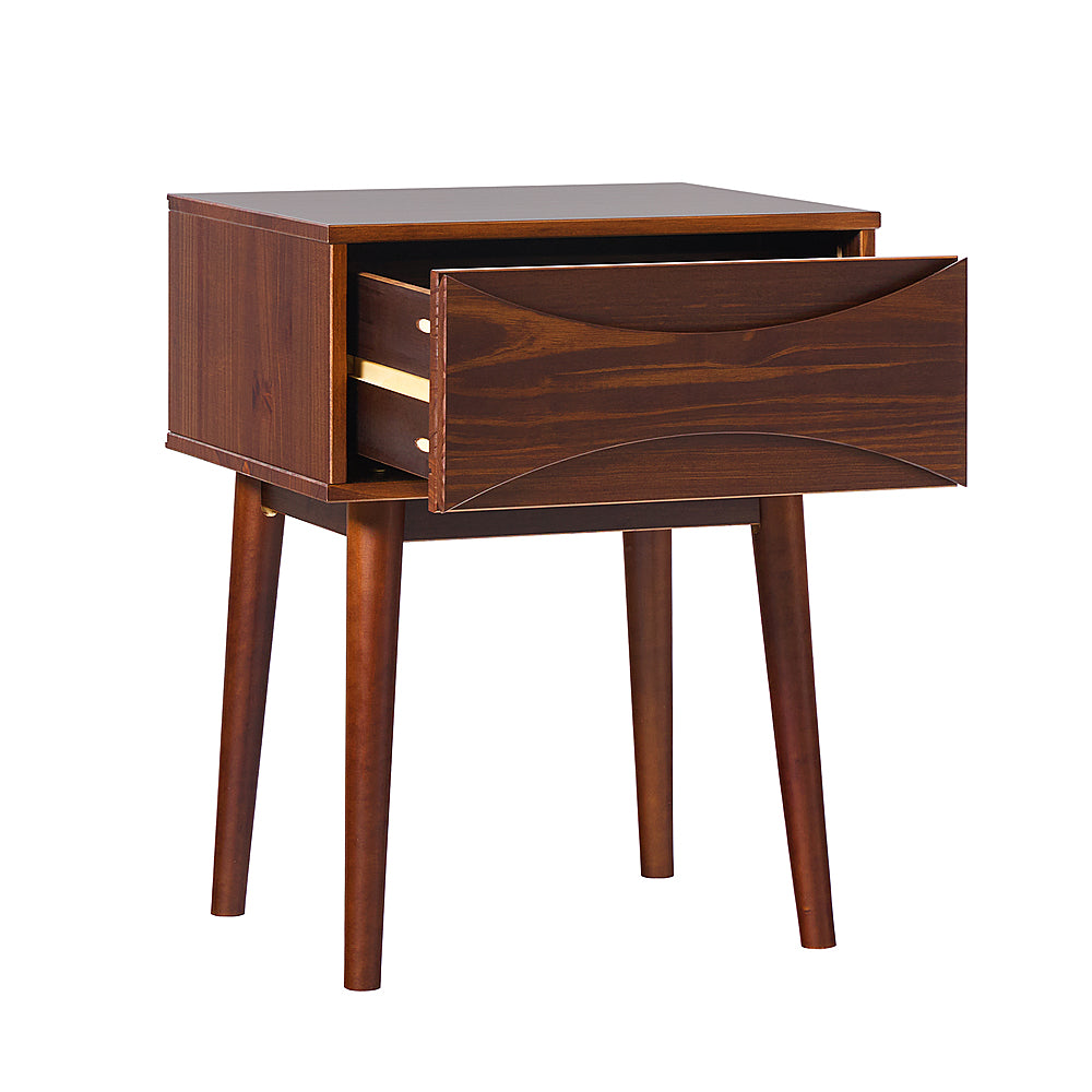 Walker Edison - Mid-Century Modern Solid Wood 1-Drawer Nightstand - Walnut_3