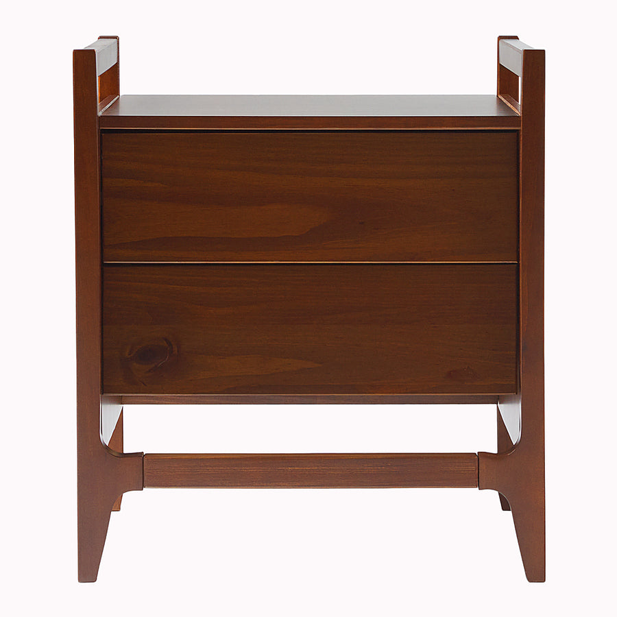 Walker Edison - Mid-Century Modern Solid Wood 2-Drawer Nightstand - Walnut_0