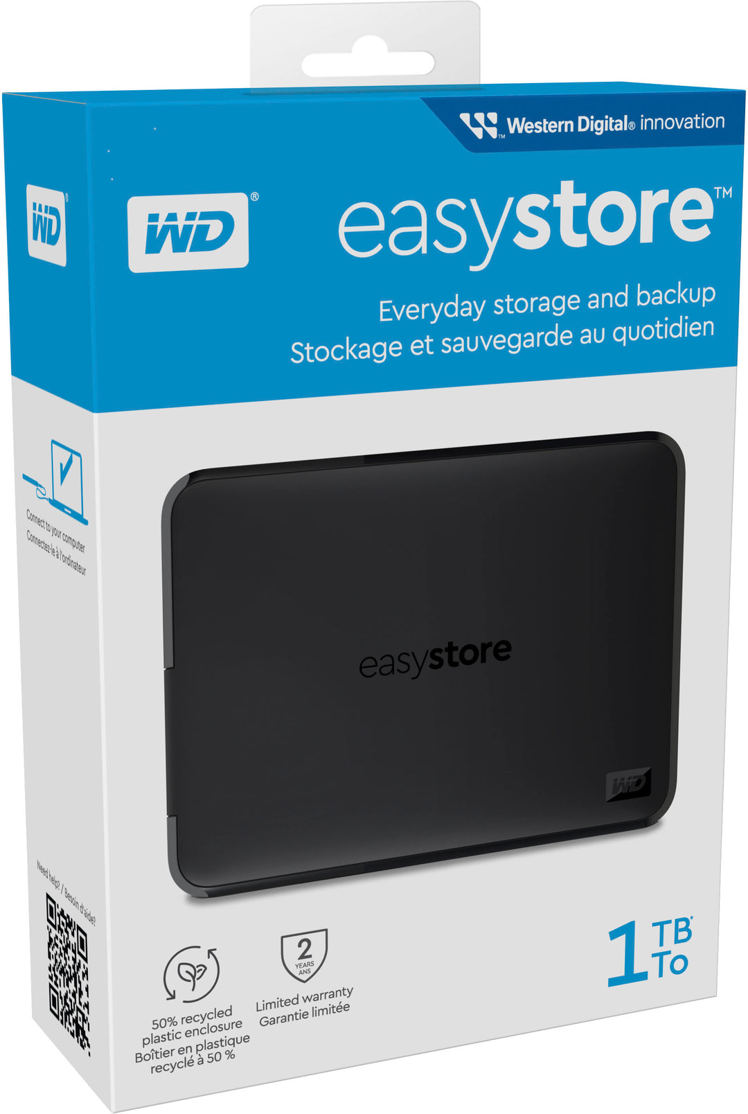 WD - Easystore 1TB External USB 3.0 Portable Hard Drive_4