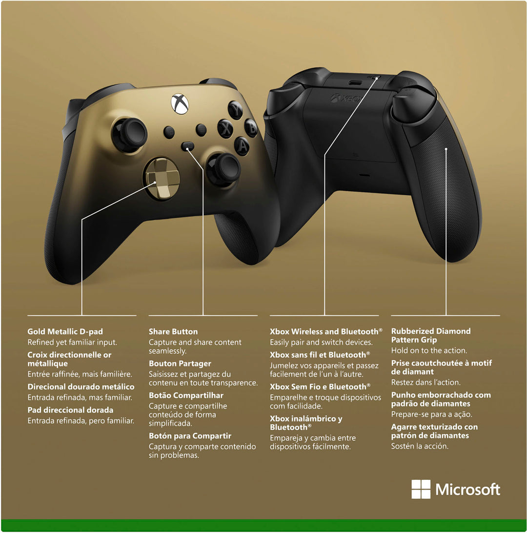 Microsoft - Xbox Wireless Controller for Xbox Series X, Xbox Series S, Xbox One, Windows Devices - Gold Shadow Special Edition_2