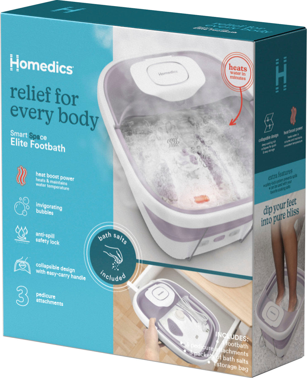 HoMedics - Smart Space Deluxe Footbath with Heat Boost - White_1