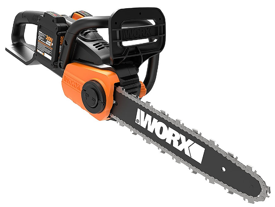 Worx WG384 40V Power Share 14" Cordless Chainsaw w/ Auto-Tension (2x20V) (Two 2.0Ah Batteries & Charger Included) - Black_0