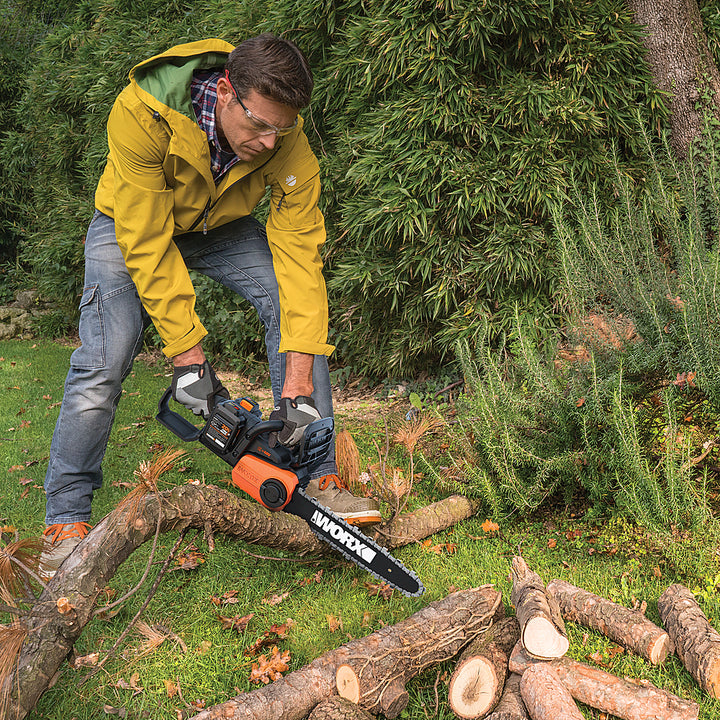 Worx WG384 40V Power Share 14" Cordless Chainsaw w/ Auto-Tension (2x20V) (Two 2.0Ah Batteries & Charger Included) - Black_4