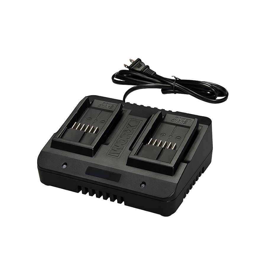 Worx WA3770 20V Power Share & 18V Li-Ion Dual Port Battery Charger - Black_0