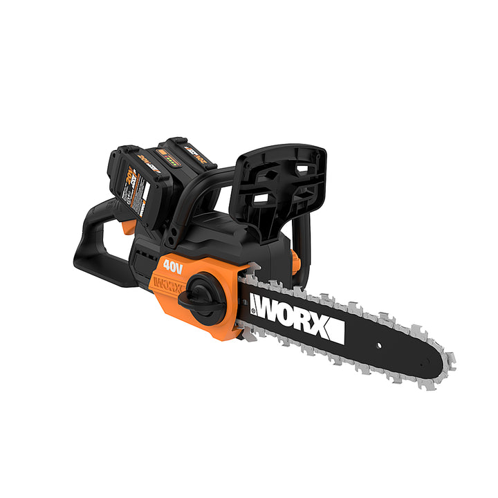 Worx WG381 40V Power Share 12" Cordless Chainsaw w/ Auto Tension (Two Batteries & Charger Included) - Black_0