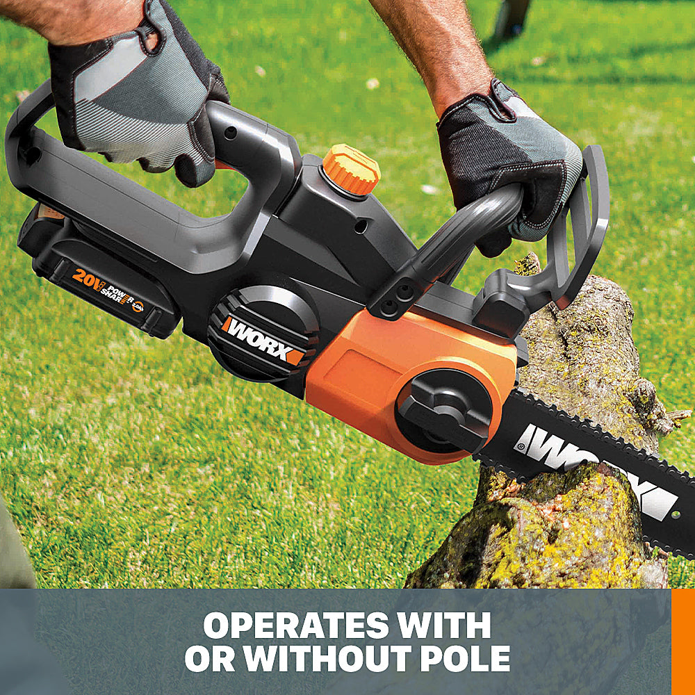 Worx WG323 20V Power Share 10" Cordless Pole/Chain Saw with Auto-Tension (Battery & Charger Included) - Black_6