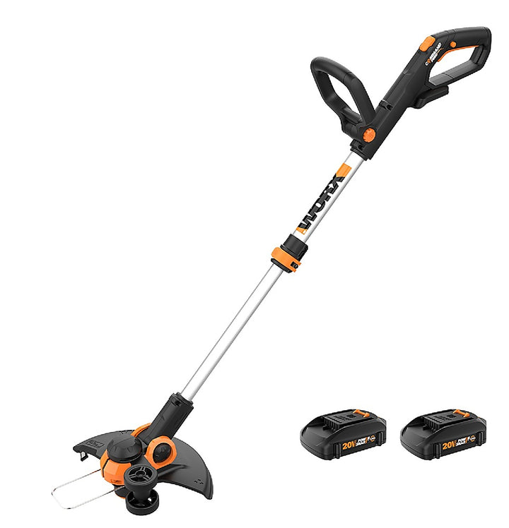 Worx WG163.10 GT 3.0 20V PowerShare 12" Cordless String Trimmer & Edger (Two Batteries & Charger Included) - Orange_0