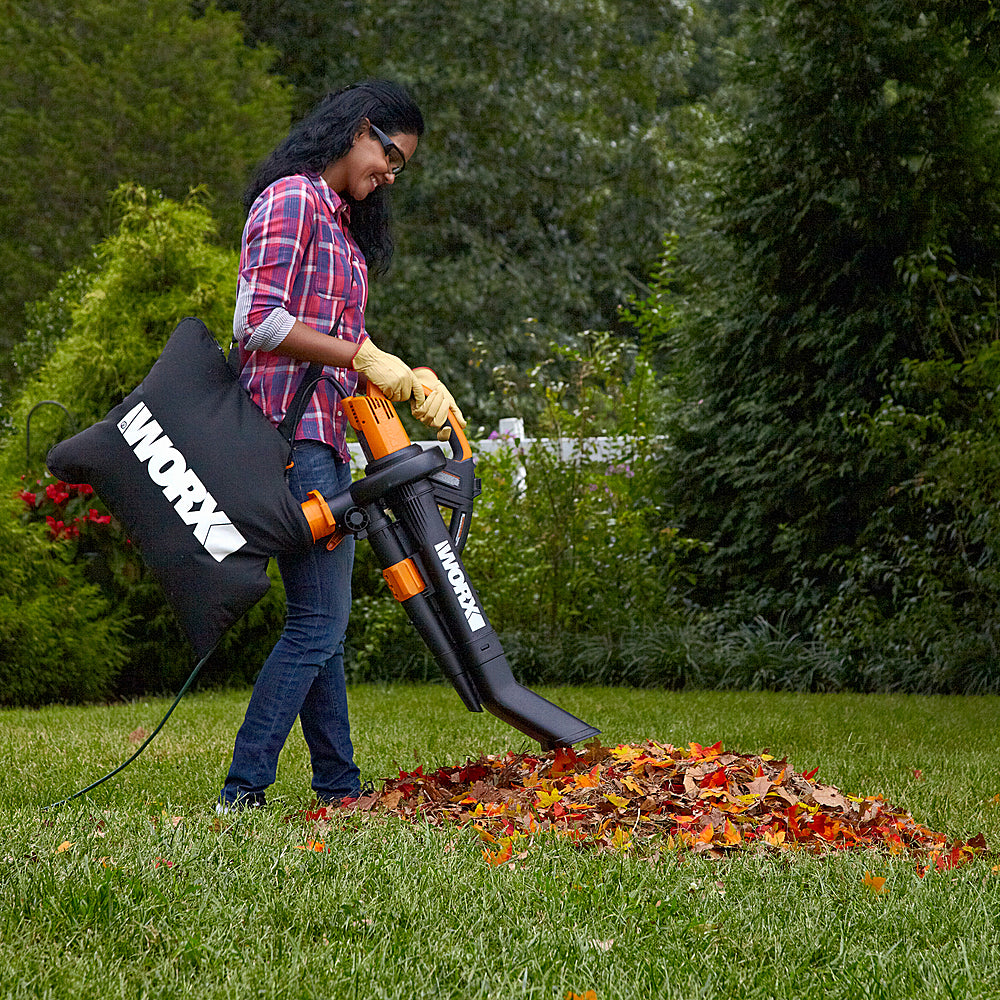 Worx WG509 12 Amp TRIVAC 3-in-1 Electric Leaf Blower with All Metal Mulching System - Black_1