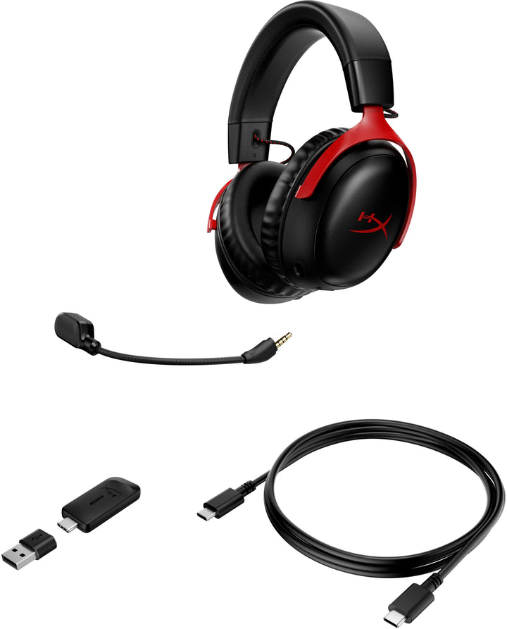 HyperX - Cloud III Wireless Gaming Headset for PC, PS5, and PS4 - Black/Red_7