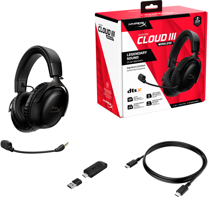 HyperX - Cloud III Wireless Gaming Headset for PC, PS5, and PS4 - Black_4