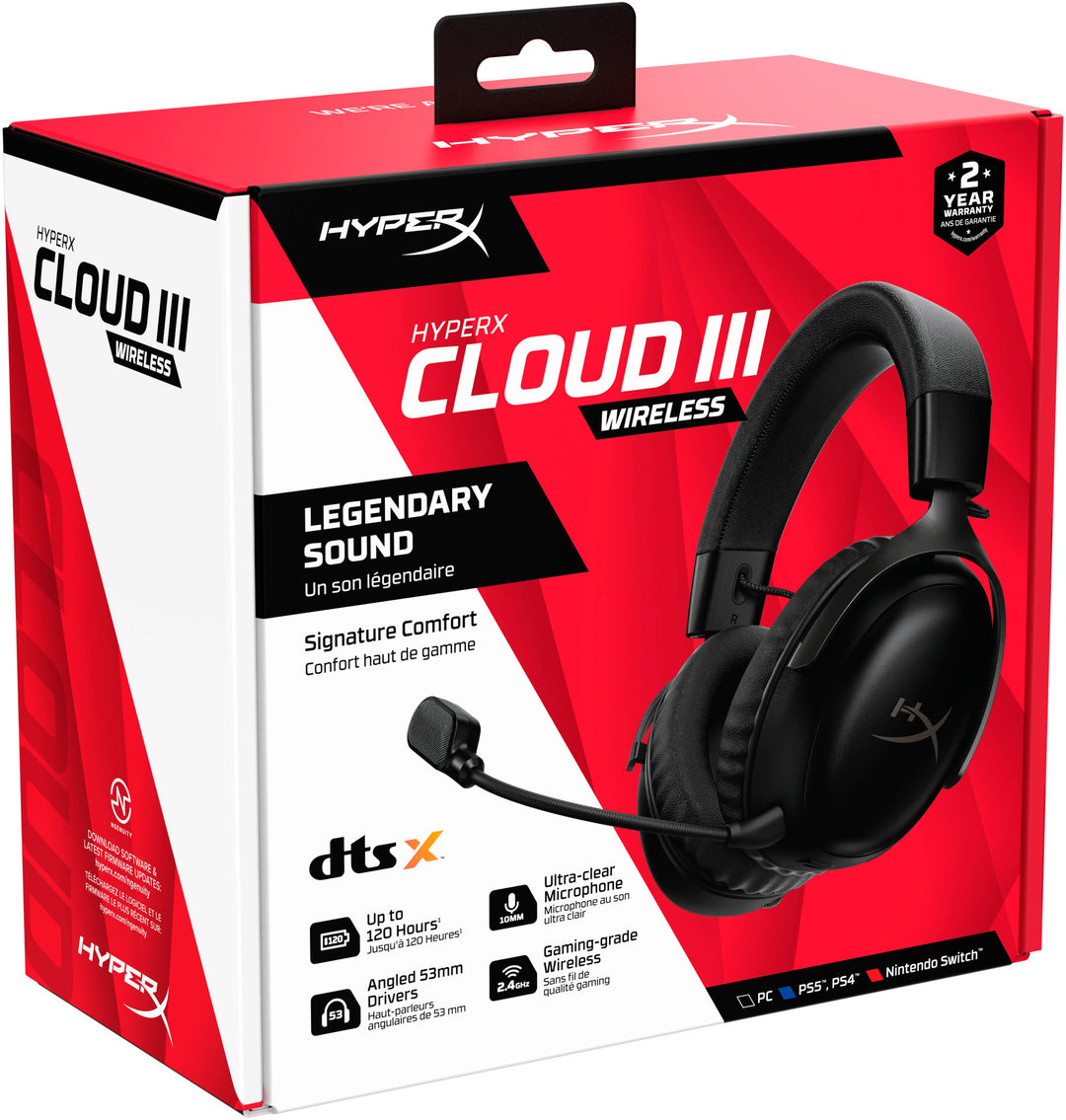 HyperX - Cloud III Wireless Gaming Headset for PC, PS5, and PS4 - Black_5