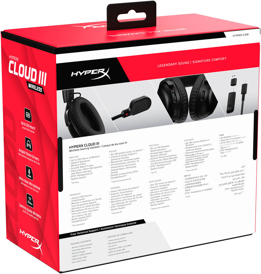 HyperX - Cloud III Wireless Gaming Headset for PC, PS5, and PS4 - Black_3
