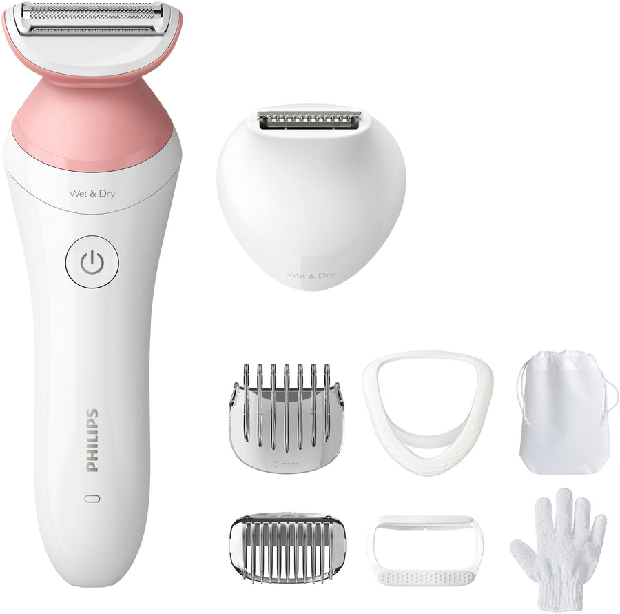 Philips Lady Electric Shaver Series 6000, Cordless with 7 Accessories - White_0