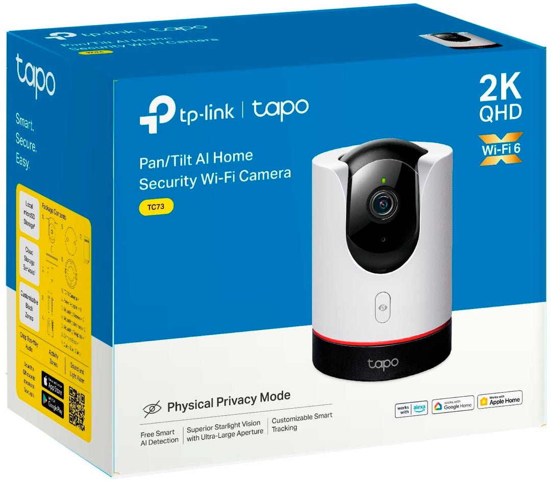 TP-Link - Tapo TC73 AI Home Security Pan/Tilt Wi-Fi Camera - White_0