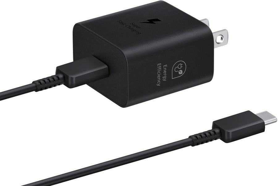 Samsung - 25W Super Fast Charging Wall Charger with USB-C Cable - Black_0