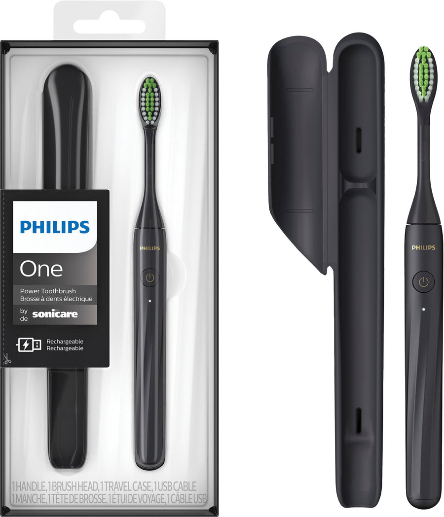 Philips One by Sonicare Rechargeable Toothbrush, Shadow, HY1200/26 - Shadow Black_0