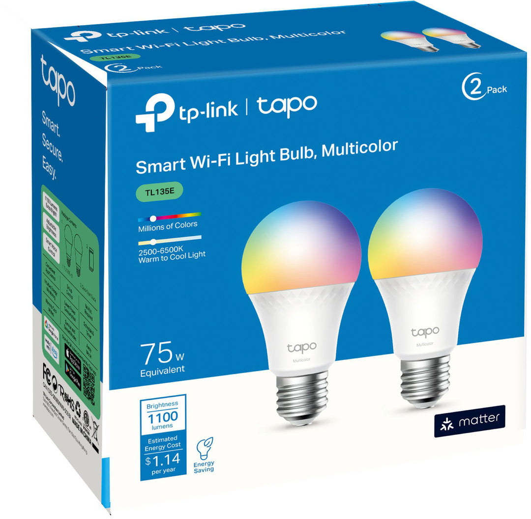 TP-Link - Tapo Smart Wi-Fi Light Bulb (2-Pack) - Multicolor_0